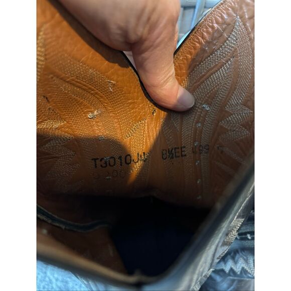 LUCCHESE 2000 Mens Black Italian Kangaroo Western Boots T3010 J4 Sz 8.5EE, $595 - Picture 4 of 10